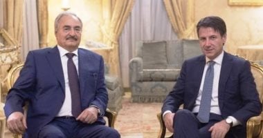 رئيس وزراء إيطاليا يستقبل حفتر فى روما ويدعوه لوقف إطلاق النار