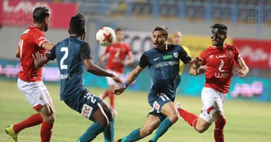 الاهلي يتقدم على إنبي بثنائية مروان محسن في الشوط الأول