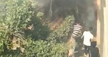 فيديو.. قارئ يشارك بحريق داخل مدرسة فنية فى باب الشعرية بسبب عقب سيجارة