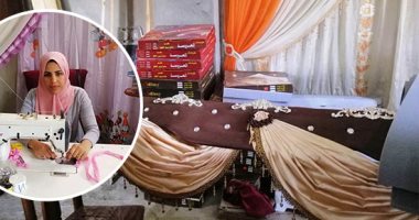صور.. "إيمان" قصة نجاح فتاة من الصعيد .. لم تنتظر الوظيفة  وافتتحت مشغل للمفروشات اليدوية والستائر  ..بتمويل من جهاز تنمية المشروعات بسوهاج .. وتؤكد : " فخورة بنفسى  ويعمل معى 4 فتيات من قريتى " 