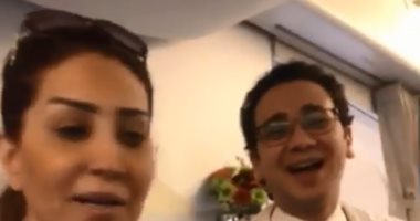 أثناء توجها لدبى مع وفاء عامر .. بوسى شلبى : هنفطر محشى كرنب فى الطيارة