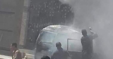 صور.. السيطرة على حريق سيارة بمنطقة كفر الجزار فى بنها