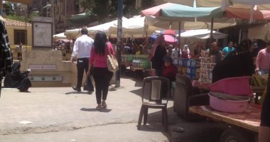 الباعة الجائلون يغلقون شارع إسماعيل أباظة.. والأهالى يطالبون بمكافحة الظاهرة