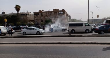 اشتعال النار فى سيارة بسبب ارتفاع درجات الحرارة بهليوبوليس