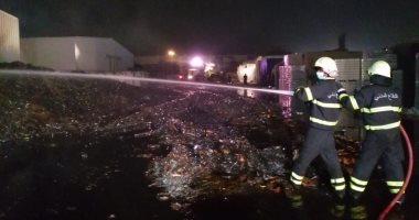 صور.. الدفاع المدنى ينجح فى إخماد حريق شب بمصنع بولاية نزوى فى سلطنة عمان