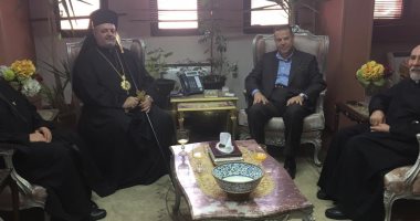 أسقف الجيزة وبنى سويف للكاثوليك يزور قيادات المحافظة قبيل عيد الفطر