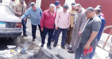 صور.. تطبيق نموذج محاكاة لتصريف مياه الأمطار بمحيط استاد الإسكندرية 