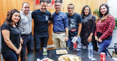 ماجد المصرى فى ندوة «اليوم السابع»: رفضت دور الأب بـ«زلزال» وبعد ما قرأت الورق قلت «الدور ده لازم يتعمل».. «خليل كتخة» إضافة لتاريخى الفنى.. وإجادتى للهجة أهل العياط «صدفة»..  وحلا شيحة عاملة دور «صفية» حلو قوى
