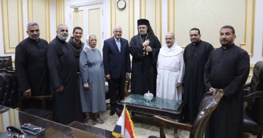 محافظ الجيزة يستقبل مطران والفيوم وبنى سويف والجيزة للتهنئة بعيد الفطر