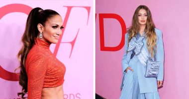 بالبرتقالى والرمادى.. شاهد إطلالات جيجى حديد وجينفر لوبيز بحفل توزيع جوائز أزياء CFDA