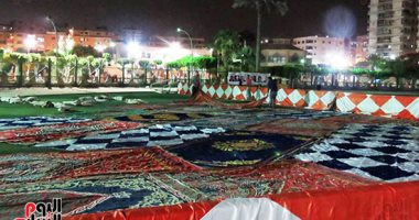 تجهيز ساحة صلاة لاستقبال مصلين عيد الفطر فى حلوان
