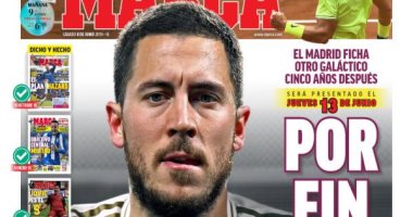 هازارد حديث صحافة اسبانيا بعد انتقاله إلى ريال مدريد.. صور