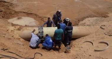 صور.. إصلاح كسر مفاجئ بخط الصرف الرئيسى دون تأثر الخدمات بالأقصر
