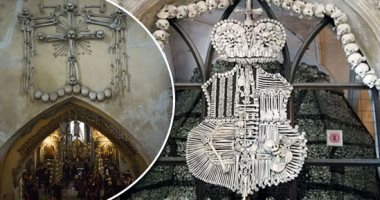 كنيسة الجماجم والهياكل العظمية الأكثر رعبا فى العالم بالتشيك.. عمرها أكثر من 1000 عام وتتزين بـ40 ألف جثة.. بها أهرامات ضخمة من أذرع وسيقان بشرية وأحواض كبيرة تضم رفات البشر.. ودخولها يشعرك أن الأموات تتحدث معك