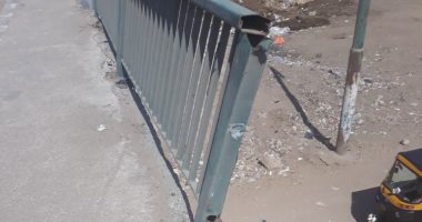 صور.. اضبط مخالفة.. تساقط سور كوبرى الطريق الدائرى بمنطقة شبرا الخيمة