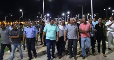 محافظ السويس يشهد بروفة تشغيل الأضواء بالاستاد الجديد قبل أمم أفريقيا