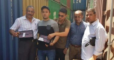 جمارك الدخيلة تحبط تهريب أقراص مخدرة فى شحنة أحذية