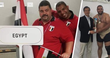صور.. حكاية موظف بالبريد تحول إلى بطل دولى فى السومو بعد تغلبه على نظيره من بولندا.. رامى بلال: بدأت اللعبة منذ 20 عاما وأصبحت أمثل مصر فى البطولات الدولية.. وزير الرياضة يكرمه.. ويؤكد: سعيد بما حققته