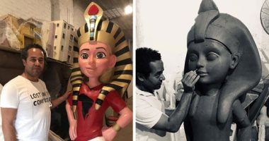 منفذ تميمة "أمم أفريقيا" يكشف تفاصيل خروجها للنور..  استغرقت 15 يوما لإنجازها بعد موافقة اتحاد الكرة والكاف.. "أبو العطا": صممنا تماثيل صغيرة منها لتوزيعها هدايا.. ونحت 10 بالحجم الكبير ووضعها فى الملاعب
