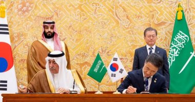 رئيس كوريا الجنوبية وولى العهد السعودى يشهدان توقيع مذكرات تفاهم بين الدولتين