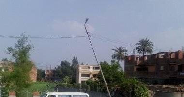 تهالك أعمدة الإنارة على الطريق الزراعى.. شكوى أهالى منيا القمح