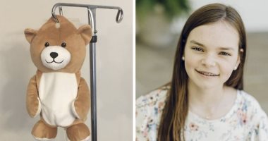 تعبت من شكل المحاليل المتعلقة.. طفلة تخفى زجاجات نقل الدم فى لعبة teddy