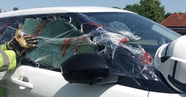  رجال الإطفاء فى بريطانيا ينقذون كلبا محبوسا داخل سيارة.. صور