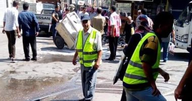 بعد إصابة 14 شخص إثر انفجار أنبوبة غاز..حى الجمرك يرفع كافة العربات المتنقلة
