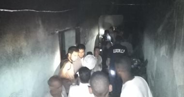 صور.. تفحم محتويات منزل في حريق بقرية أصفون المطاعنة بإسنا دون مصابين