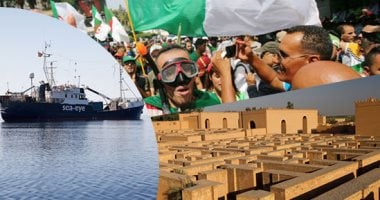 صور.."العالم هذا المساء".. سفينة ألمانية تنقذ 65 مهاجرا أفريقيا قبالة السواحل الليبية.. إدراج بابل العراقية على لائحة التراث العالمى لليونيسكو.. مظاهرات الجمعة العشرين فى الجزائر تزامنا مع ذكرى الاستقلال