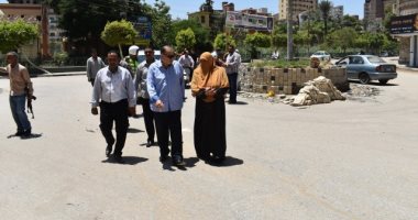 محافظ الفيوم يتفقد أعمال التطوير والتجميل بميدان مدخل دار الرماد الغربى