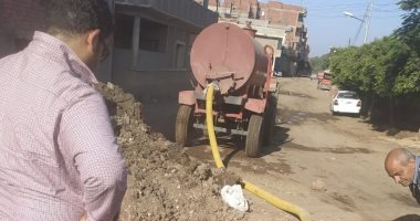 صور  انفجار خط  مياه شرب  رئيسى بقرية مسهلة  بالغربية  
