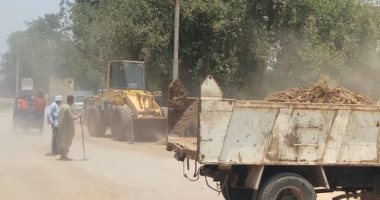 صور رفع مخلفات كوبري القنطره والبحر اليوسفي وإنارة طريق عزبة المرح بالمنيا