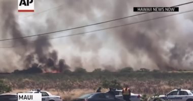 حريق ضخم فى جزيرة ماوى بولاية هاواى الأمريكية.. فيديو