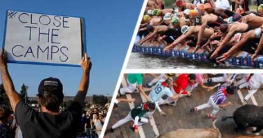 صور.. العالم هذا الصباح.. بطولة العالم الـ18 للسباحة مسافة 5 كم رجال بكوريا الجنوبية.. احتجاجات فى نيويورك ضد تنفيذ قوانين الهجرة.. مصارعة الثيران فى مهرجان سان فيرمين فى إسبانيا