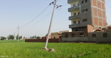 اضبط مخالفة.. عمود كهرباء مائل خلف وحدة صحية بقرية بالشرقية