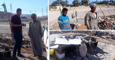 صور.. "منطقة المغاربة" بصحراء قنا قبلة العرسان يوم "الحنة" لأخذ البركة.. والمرضى وراغبو الحمل يتخذونها ملاذا.. إشعال الشموع لحظة الشروق أو الغروب والدوران حول الرايات الخضراء وتوزيع الحلوى أبرز طقوس الزيارة