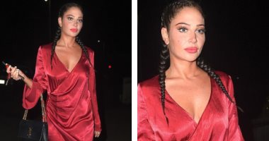 بفستان أحمر من تصميم "The Girlcode".. توليسا تقضى سهرة ممتعة فى لندن