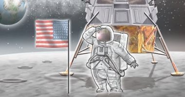 كاريكاتير USA Today يحتفى بذكرى الهبوط على سطح القمر كإنجاز أمريكى