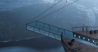 حمام سباحة فى الهواء.. تصميم مذهل لفندق على حافة جرف بالنرويج × 3صور