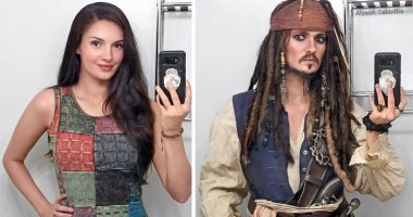 جوكر وأنجلينا جولى ..رسامة تستخدم الميكاب للتحول لأبطال الأعمال الدرامية 