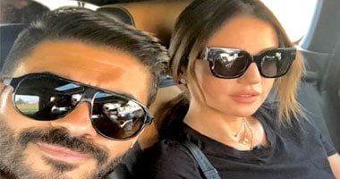 صور.. خالد سليم بصحبة درة فى كواليس مسلسل "بلا دليل"