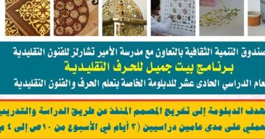 صندوق التنمية الثقافية يقدم دفعة جديدة من منحة "بيت جميل" بمركز الحرف