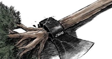 كاريكاتير الصحف السعودية .. الاحتلال يقتلع شجر الزيتون الفلسطينى