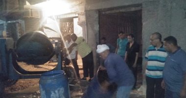 صور.. التحفظ على مواد وأدوات بناء تستخدم فى إنشاء عقار مخالف بالإسكندرية