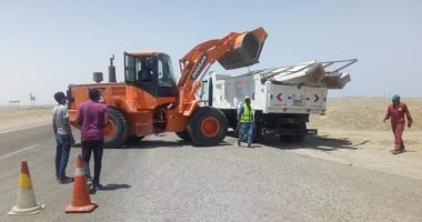 استجابة "لليوم السابع".. مجلس مدينة غارب يرفع لافتة مائلة بمدخل وادى داره