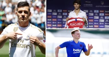 5 مواهب شابة تنتظر التألق فى الدورى الإسبانى موسم 2019 - 2020.. جواو فيليكس الأغلى بـ126 مليون يورو إلى أتلتيكو مدريد.. الريال يراهن على يوفيتش و"ميسي اليابان" لاستعادة الأمجاد.. ودى يونج مفاجأة برشلونة