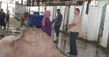 صور.. متابعة أعمال الذبح بمجزر الخانكة وفتحه مجانا أمام المواطنين