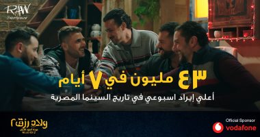 "ولاد رزق 2" يسجل أعلى إيراد أسبوعى فى تاريخ السينما بـ43 مليون جنيه
