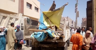 رفع 439 حالات إشغالات وتحرير 19 محضر بيئة فى حملة ببنى سويف